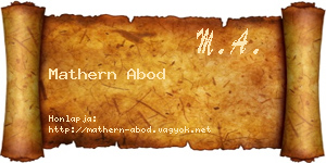Mathern Abod névjegykártya